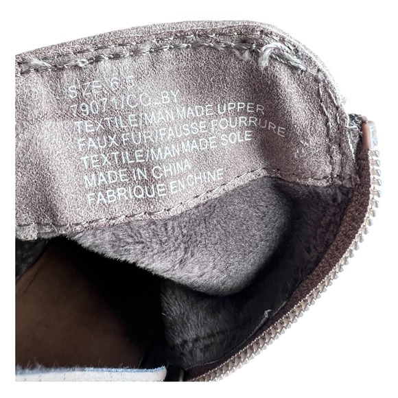 Maurices Womens Taupe Boots Size 6.5 Scrunched Detail Colby Booties Wedge Heels - Picture 5 of 11